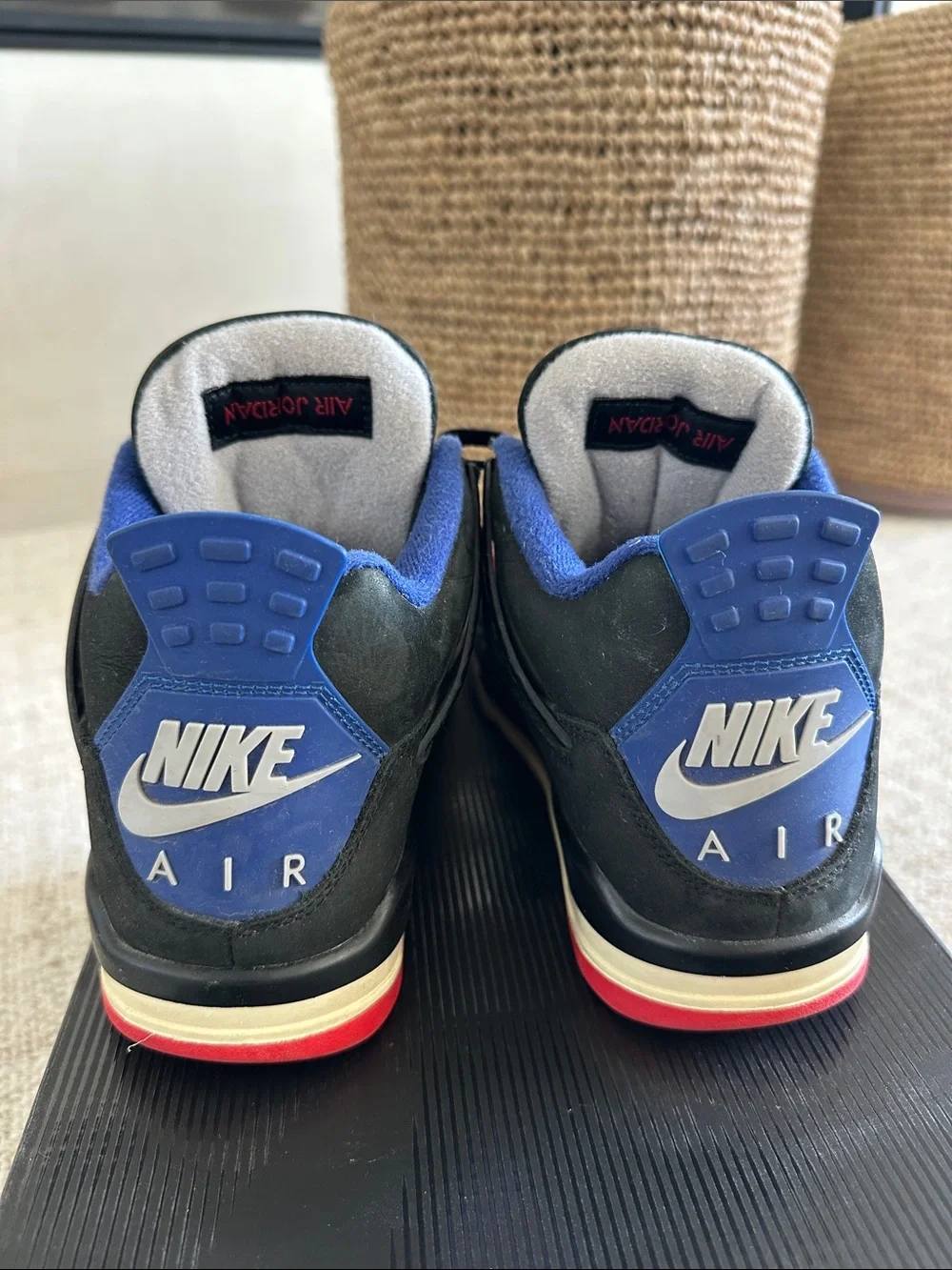 Air Jordan 4 Retro black fire red deep royal blue
